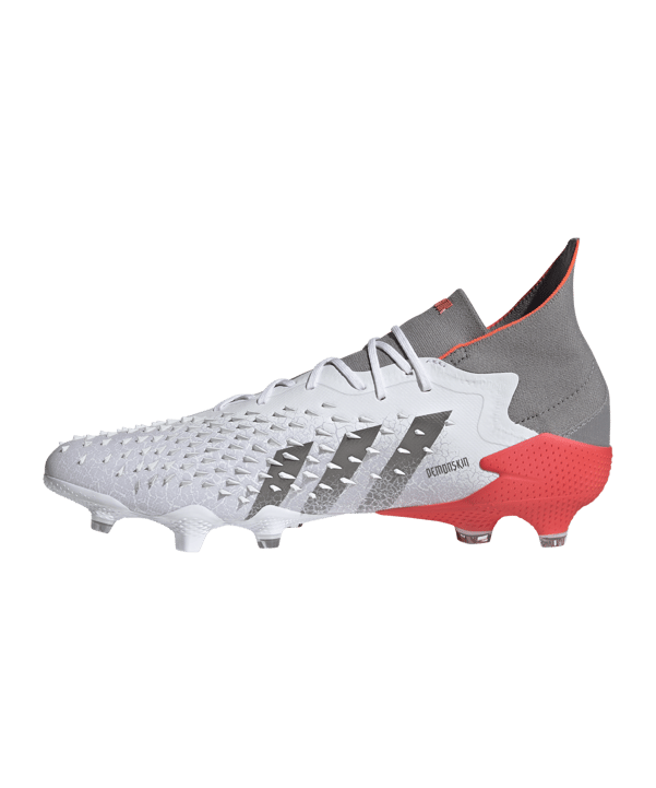 adidas Predator FREAK.1 FG White Spark Weiss Grau Rot - weiss