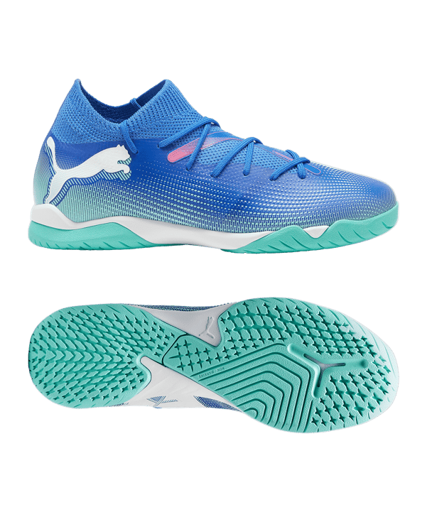 PUMA FUTURE 7 Match IT Halle Mid Formula Jr Kids Blau Weiss F01 - blau
