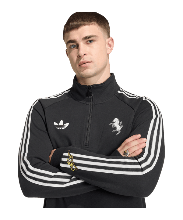 adidas Juventus Turin Originals Half Zip Sweatshirt Schwarz - schwarz