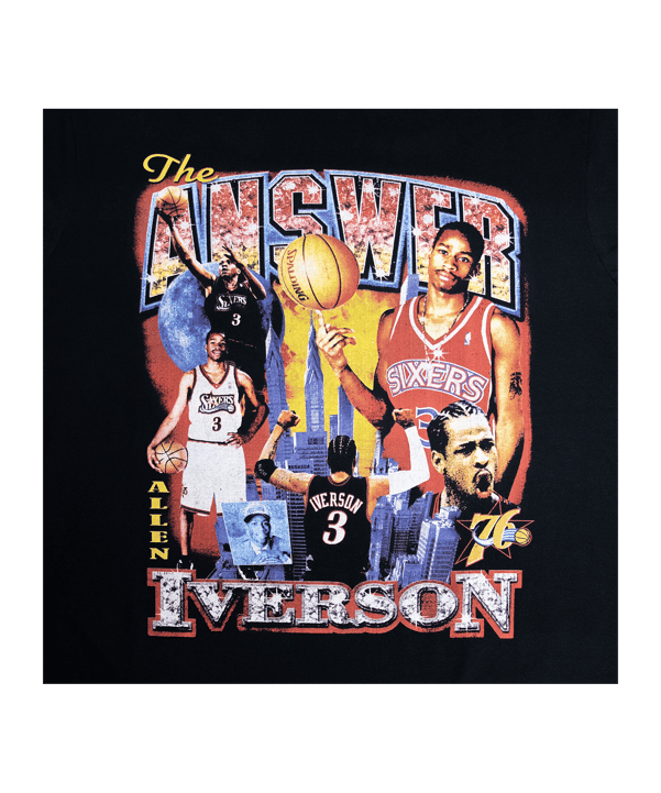Mitchell and Ness NBA Philadelphia 76ers Vintage Iverson T-Shirt Schwarz - schwarz