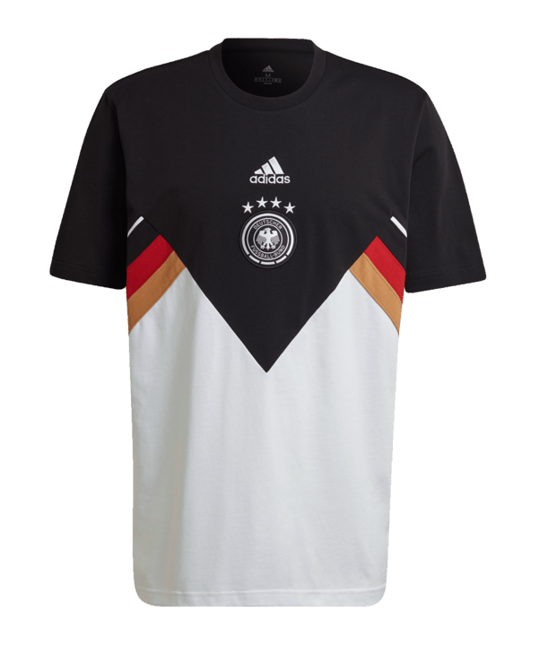adidas DFB Deutschland Icon T-Shirt Schwarz Weiss - schwarz