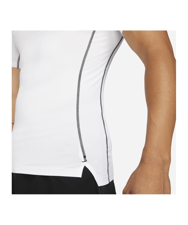 Nike Pro Shortsleeve Shirt Weiss Schwarz F100 - weiss
