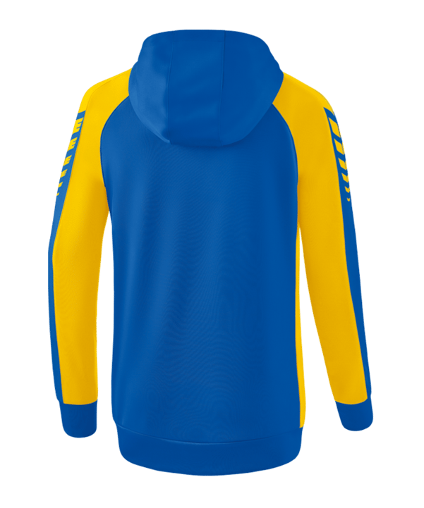 Erima Six Wings Kapuzenjacke Damen Blau Gelb - blau