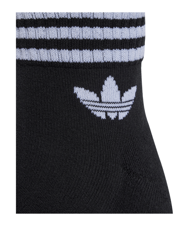 adidas Originals 3 Stripes Ankle 3er Pack Socken Schwarz - schwarz