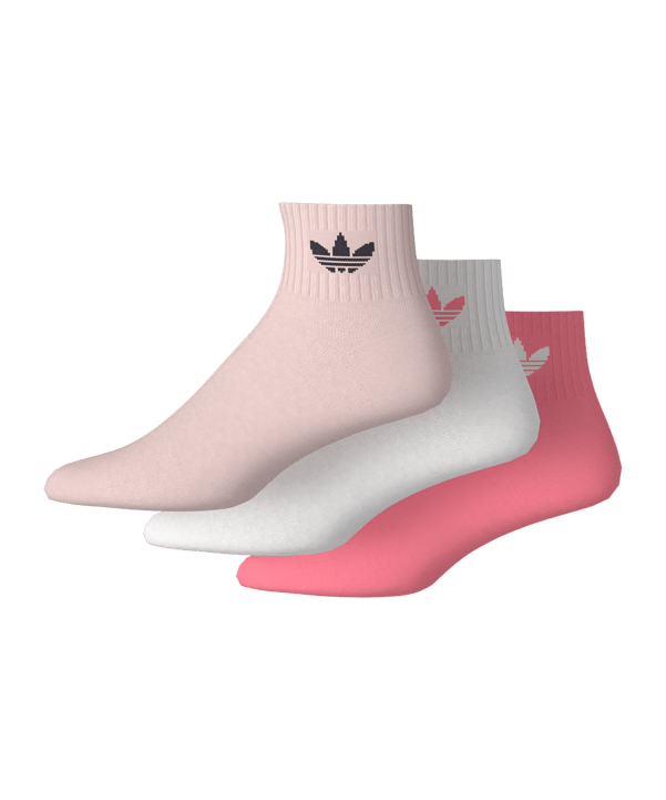 adidas Originals Mid Ankle 3er Pack Chaussettes Rouge - rouge