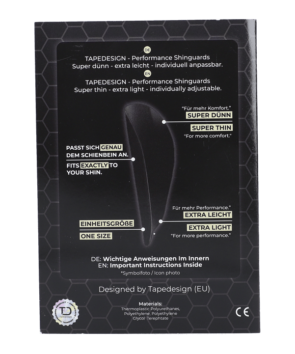 Tapedesign Performance Shinguards Schienbeinschoner Weiss - weiss