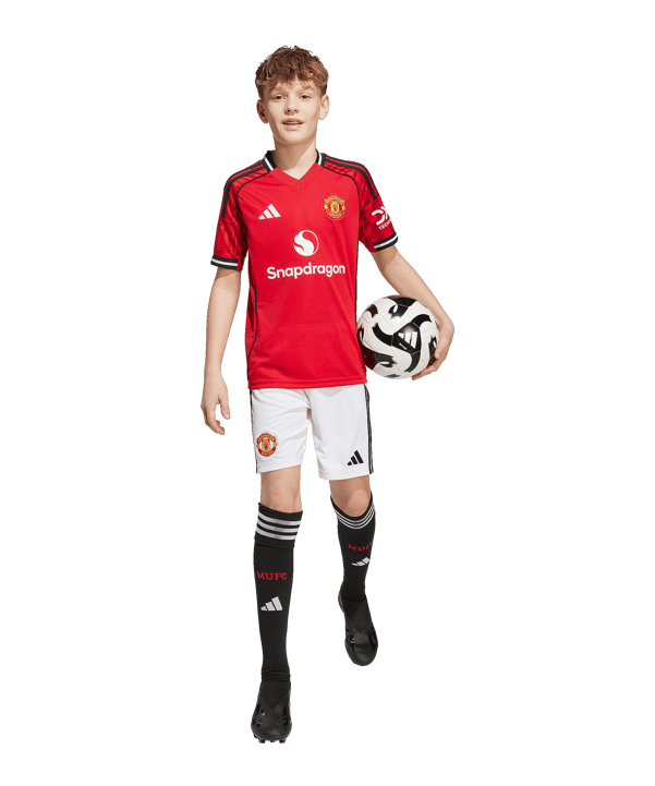 adidas Manchester United Short Home 2025/2026 Kids Weiß - weiss