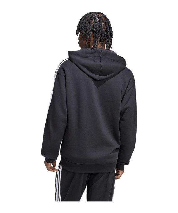 adidas Essentials 3-Stripes French Terry Kapuzenjacke Schwarz
