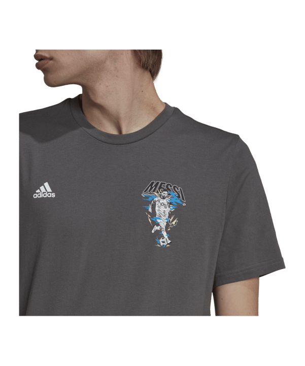 adidas Messi Graphic T-Shirt Grau - grau
