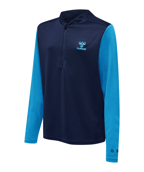 Hummel Ongrid 1/2 Zip Poly Sweatshirt Kids Blau F7146 - blau