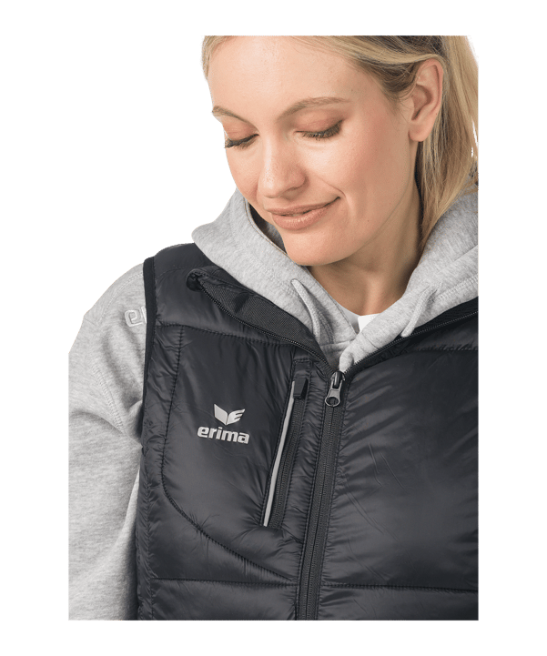 Erima CMPT Puffer Weste Damen Schwarz - schwarz