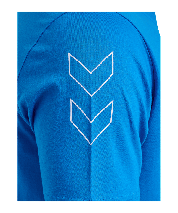 Hummel Elemental Chevron Cotton T-Shirt Blau F7335 - blau