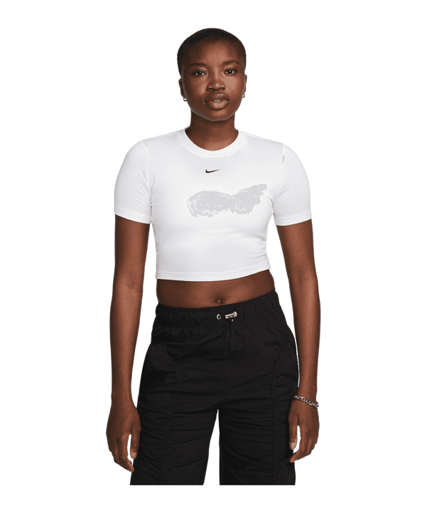 Nike Essential SLM Crop T-Shirt Damen Weiss F100 - weiss