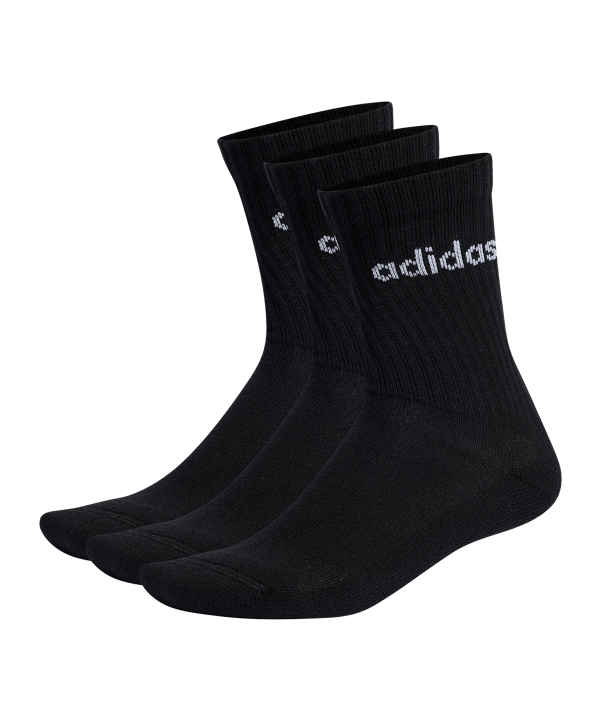 adidas Cushioned Crew Socken 3er Pack Schwarz - schwarz