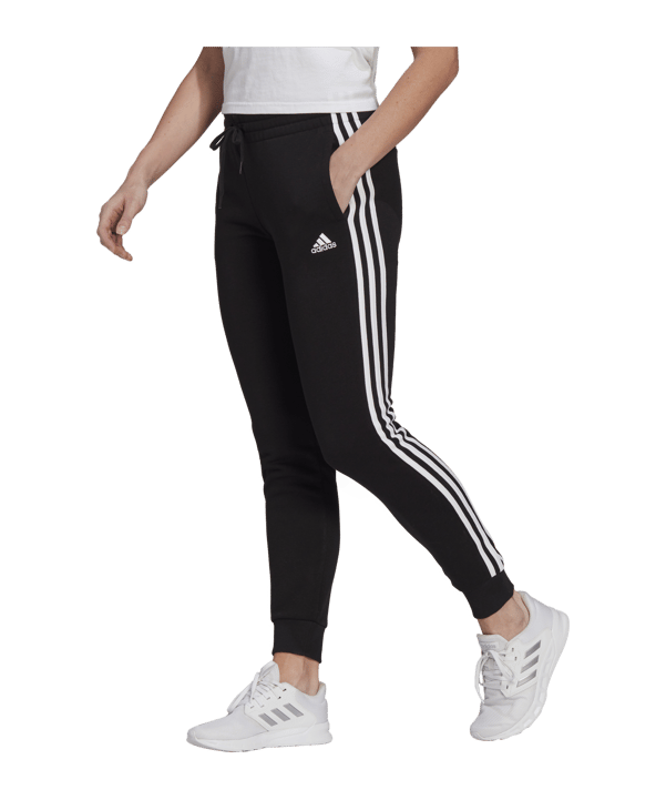adidas Essentials Fleece Jogginghose Damen Schwarz - schwarz