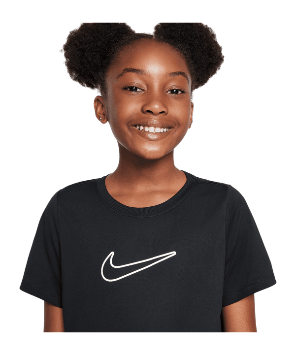 Nike One Fitted T-Shirt Kids Schwarz F010 - schwarz