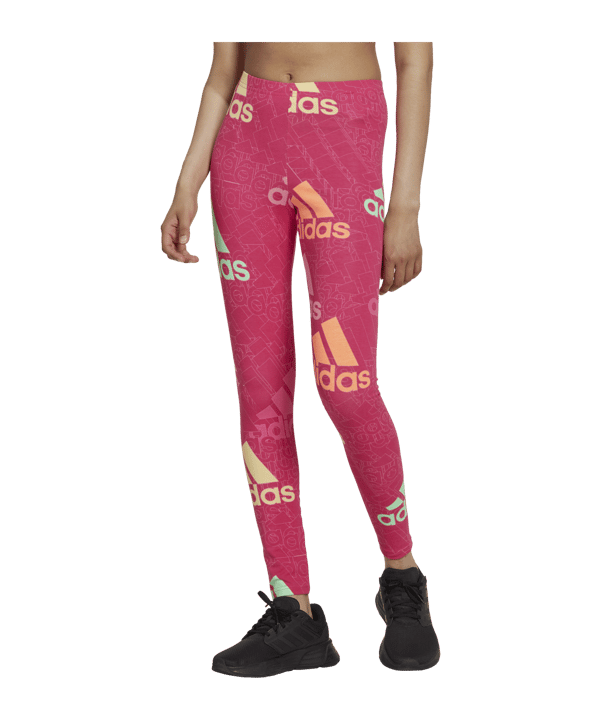 adidas Essentials Multi-Colored Logo Leggings Damen Pink - rosa