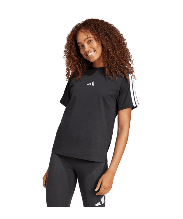 adidas Essentials 3 Stripes T-Shirt Damen Schwarz - schwarz
