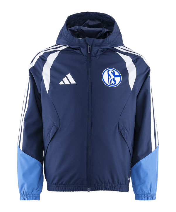 adidas FC Schalke 04 Team Regenjacke Kids Blau - blau