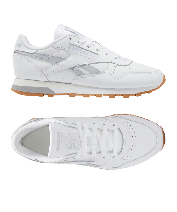 Reebok Classic Leather Damen Weiss Grau - weiss