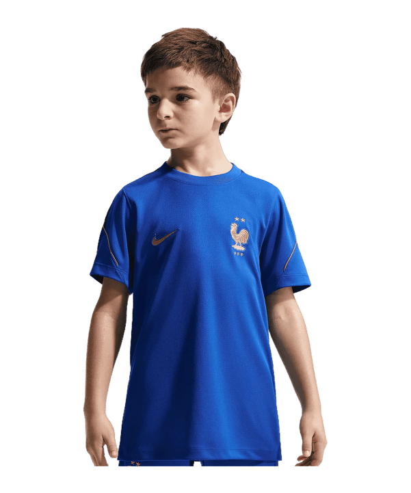 Nike FFF Frankreich Trainingsshirt Kids Blau F480 - blau
