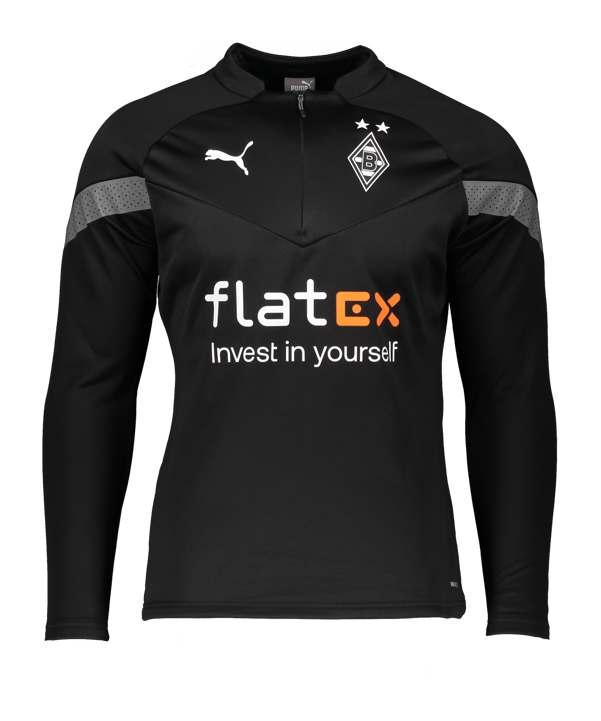 PUMA Borussia Mönchengladbach HalfZip Sweatshirt Fleece Schwarz F01 - schwarz