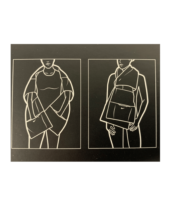 Nike Quilted Schal Schwarz Weiss F010 - schwarz