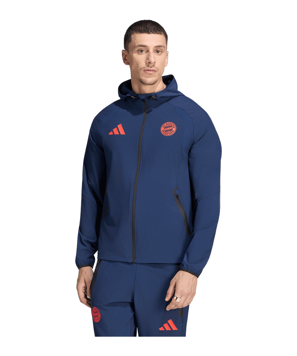adidas FC Bayern München Tiro Travel Windbreaker Blu - blu