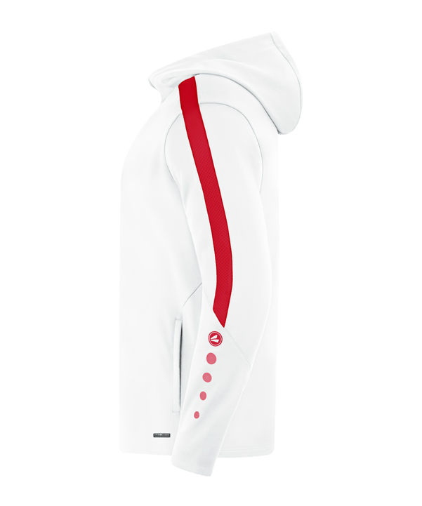 JAKO Power Kapuzenjacke Weiss Rot F004 - weiss