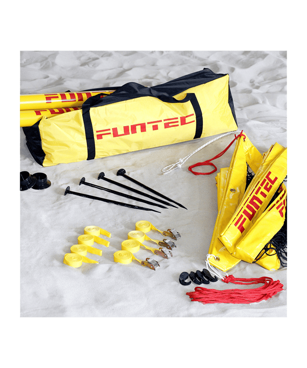Funtec Beach Champ Set mit Pro Beach Netz 9,5m Tor Schwarz