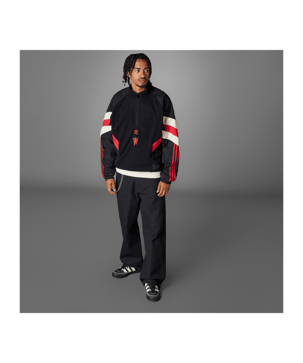 adidas Originals Manchester United Polarfleece Sweatshirt Schwarz - schwarz
