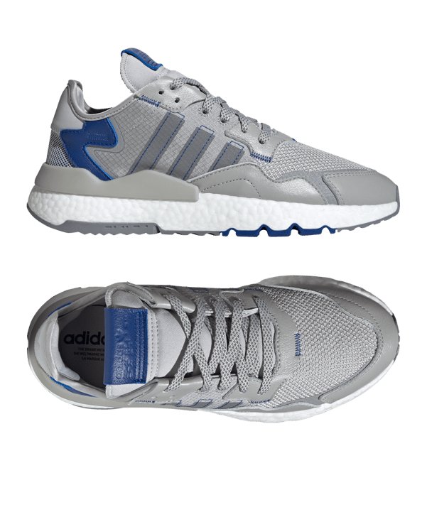 adidas Originals Nite Jogger Grau Blau Weiss - grau