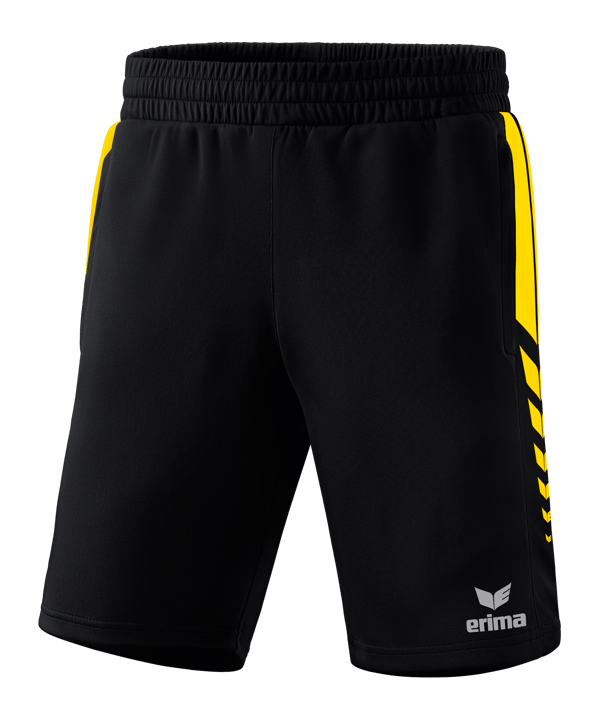 Erima Six Wings Worker Short Kids Schwarz Gelb - schwarz