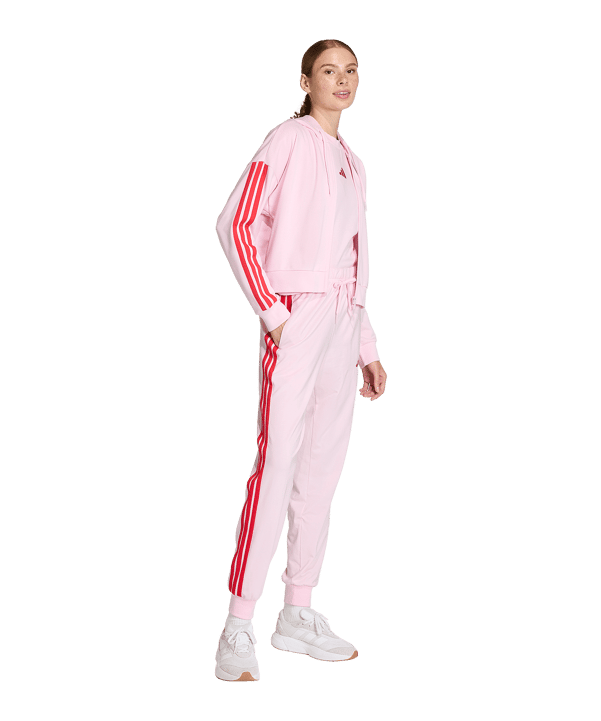 adidas Essentials 3 Stripes Kapuzenjacke Damen Rosa - rosa