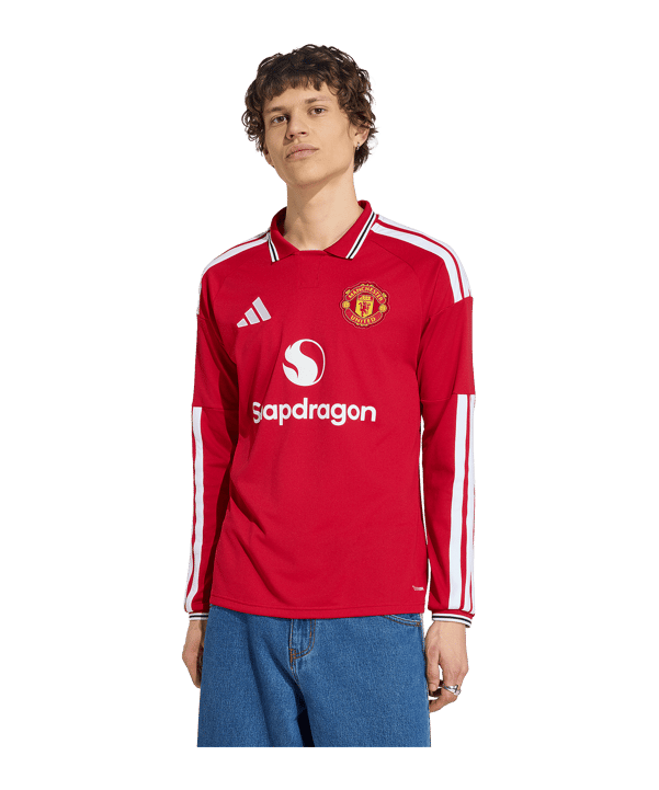 adidas Manchester United Trikot Langarm Home 2026/2027 Rot - rot