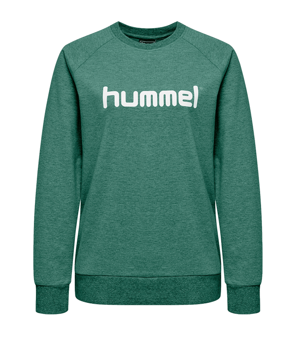 Hummel Cotton Logo Sweatshirt Damen Grün F6140 - gruen
