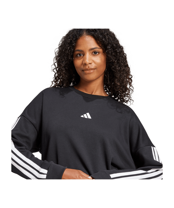 adidas Essentials 3 Stripes Sweatshirt Damen Schwarz - schwarz
