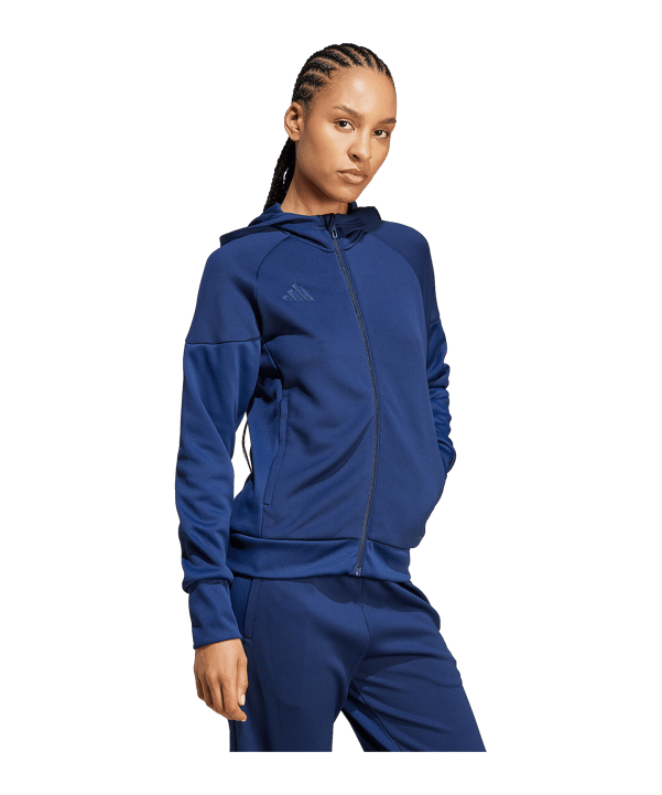 adidas Tiro 25 Travel Kapuzenjacke Damen Blau - blau