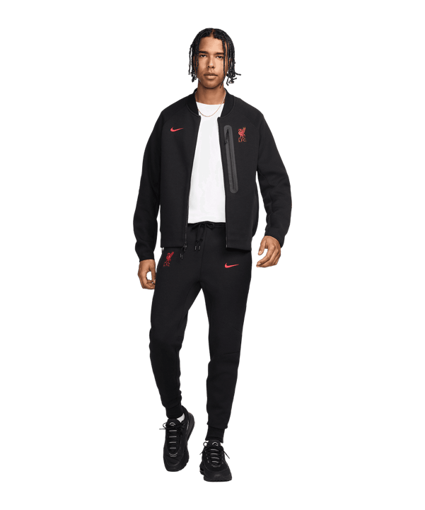 Nike FC Liverpool Tech Fleece Trainingshose Schwarz F010 - grau
