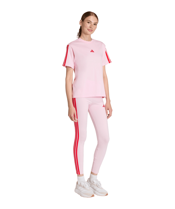 adidas Essentials 3 Stripes T-Shirt Damen Rosa - rosa