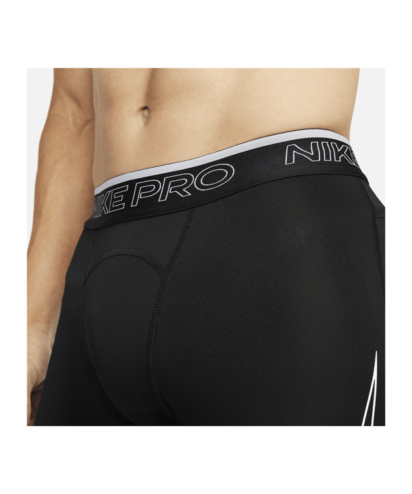 Nike Pro Short Schwarz Weiss F010 - schwarz