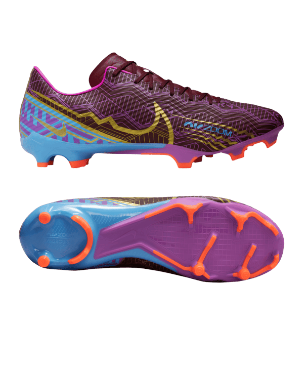 Nike Zoom Vapor XV Academy FG/MG Mbappe Mode 2.0 Rot Gold F694 - lila
