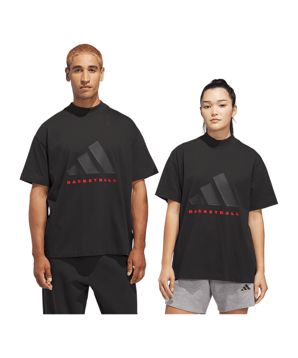 adidas Originals Basketball T-Shirt Schwarz - schwarz