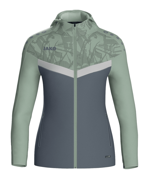 JAKO Icon Kapuzenjacke Damen Grau Grün F852 - gruen