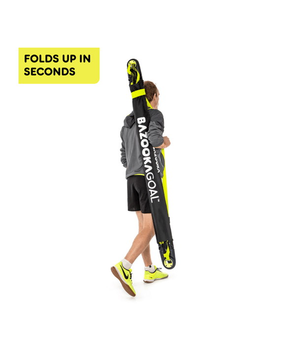 BAZOOKAGOAL Teleskoptor 150x90 cm Schwarz Gelb | Bazooka Tore für Funino Konzept | BGXL1 - schwarz