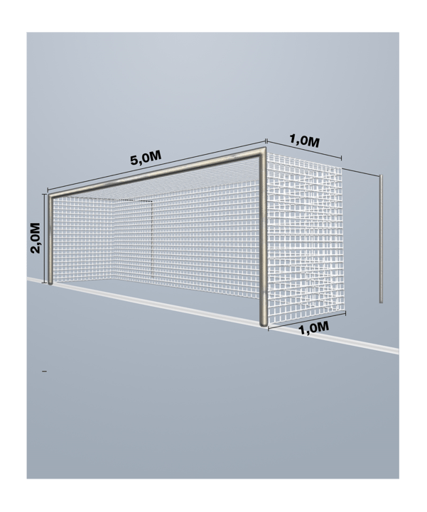 Cawila Tornetz 5,15x2,05m | Tiefe 1,0x1,0m | Maschenweite 12cm | Stärke 4mm | weiß - weiss