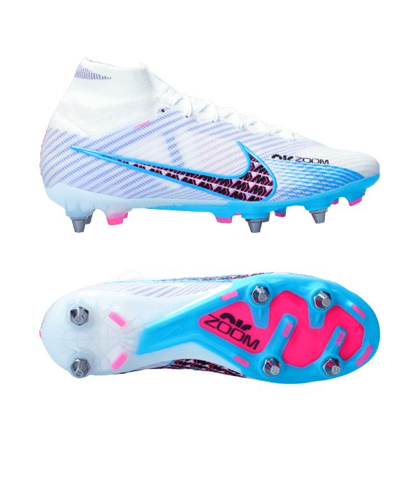 Nike Air Zoom Mercurial Superfly Elite SG-Pro Blast Pro-Player-Edition Weiss Blau Pink F146 - weiss