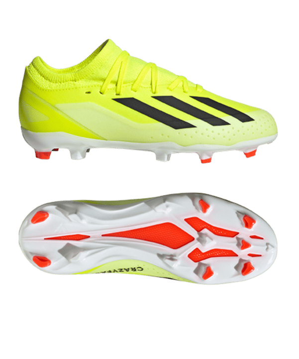 adidas X Crazyfast League FG Solar Energy  enfants jaune noir blanc - jaune