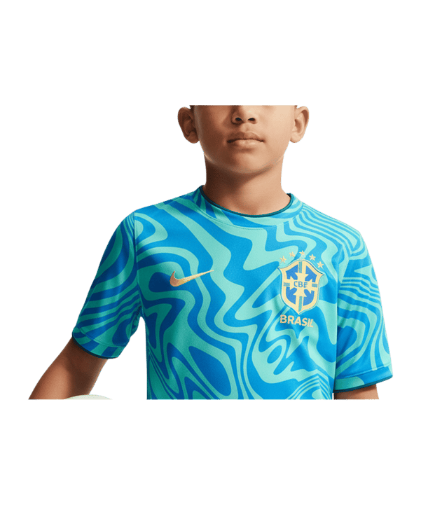 Nike CBF Brasilien Prematch T-Shirt WM 2026 Kids Grün F369 - gruen