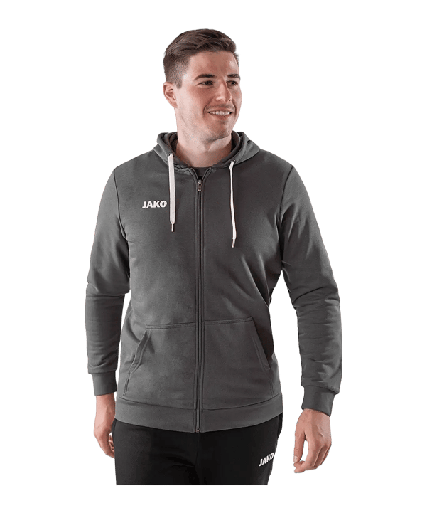 JAKO Base Jas met capuchon Grijs K021 - grijs
